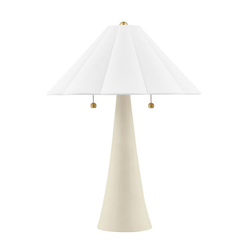 Mitzi Alana 2 Light Table Lamp, Aged Brass/White - HL676202-AGB-CAI
