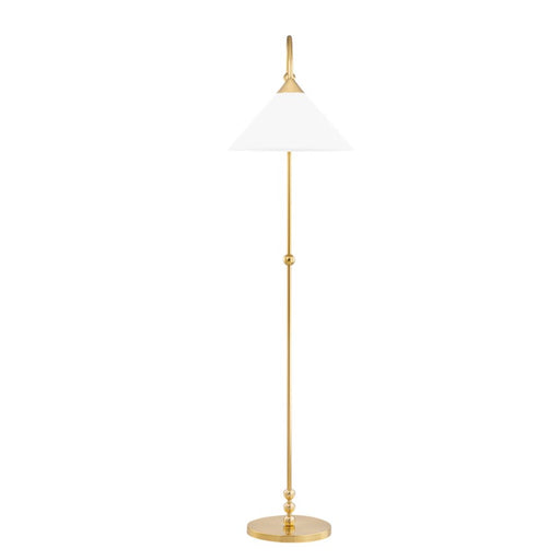 Mitzi Sang 1 Light Floor Lamp, Aged Brass/White - HL682401-AGB