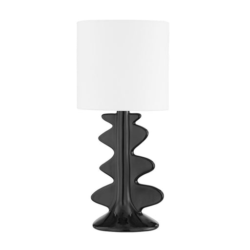 Mitzi Liwa 1-Lt Table Lamp, Brass/Ceramic Gloss Black/White - HL684201-AGB-CGB