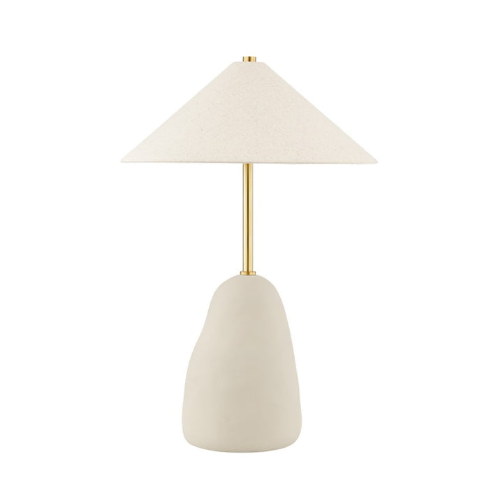 Mitzi Maia 2 Light Table Lamp, Brass/Ceramic Textured Beige - HL692201-AGB-CBG