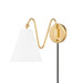 Mitzi Onda 1 Light Plug-in Sconce, Aged Brass/White - HL699101-AGB