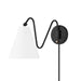 Mitzi Onda 1 Light Plug-in Sconce, Soft Black/White - HL699101-SBK