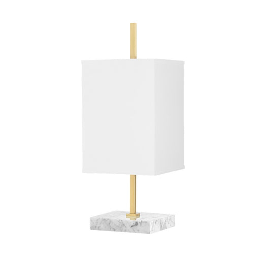Mitzi Mikaela 1 Light Table Lamp, Aged Brass/White - HL700201-AGB