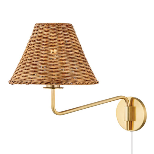 Mitzi Issa 2 Light Plug-in Sconce, Aged Brass - HL704201-AGB