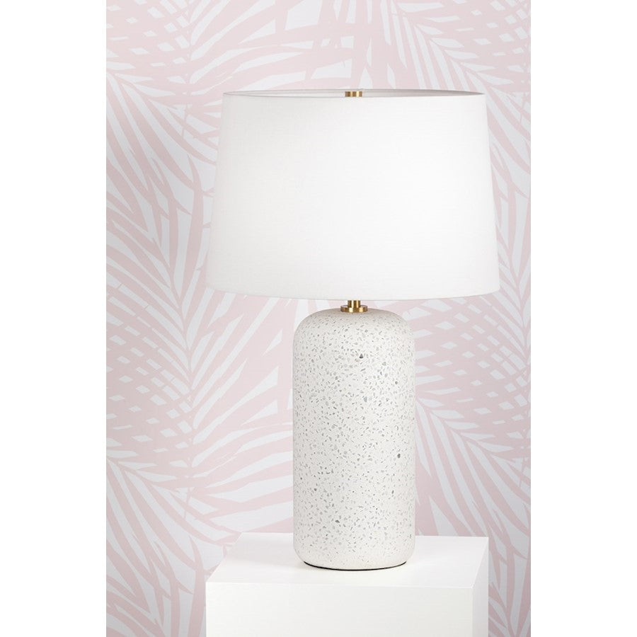 Margaret Table Lamp, Aged Brass/White