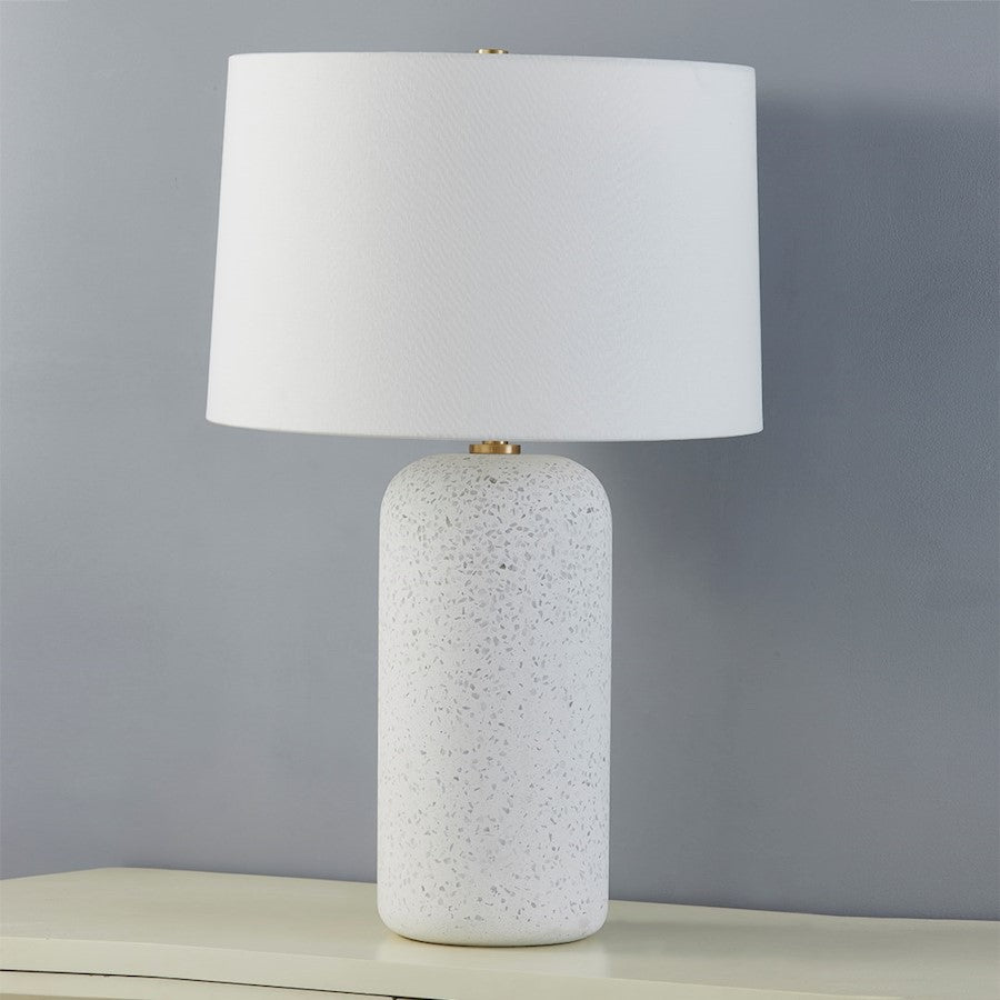 Margaret Table Lamp, Aged Brass/White