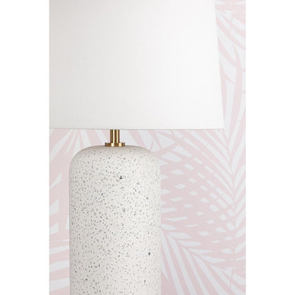 Margaret Table Lamp, Aged Brass/White