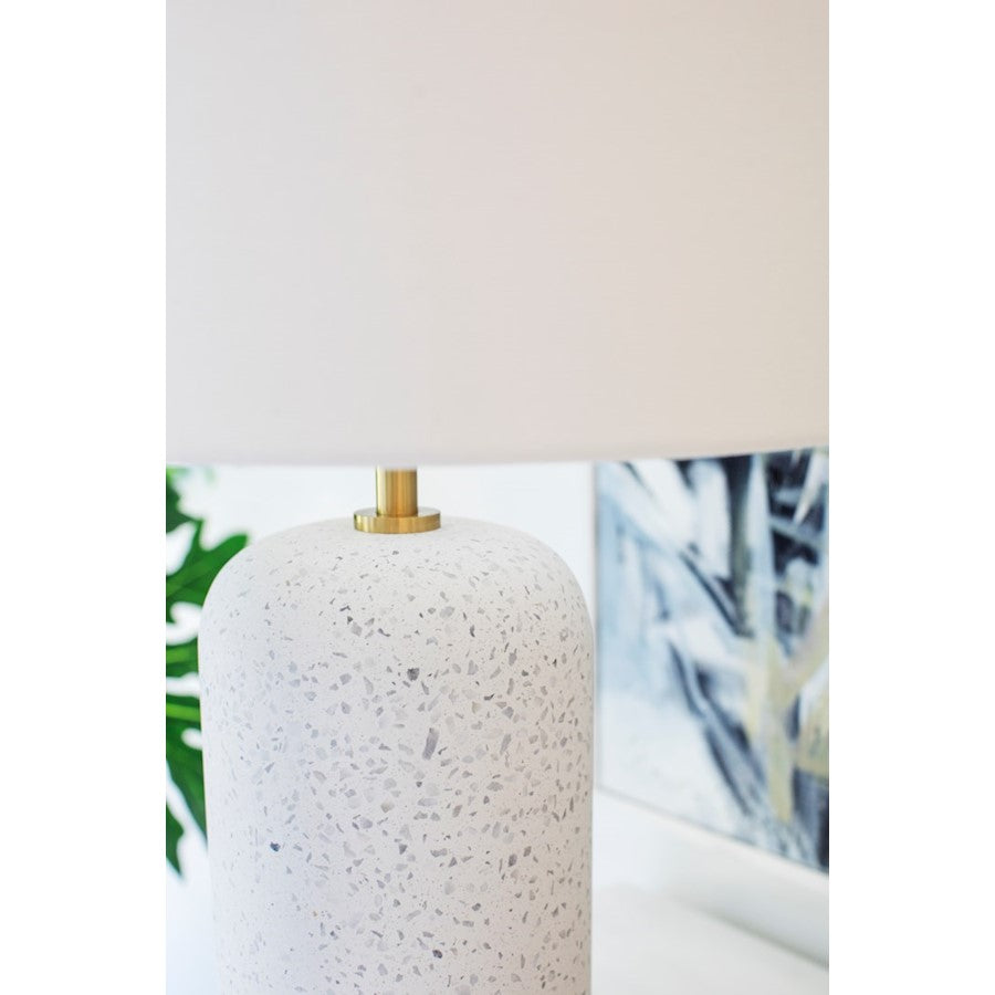 Margaret Table Lamp, Aged Brass/White