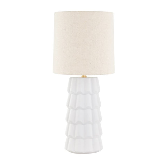 Mitzi Maisie 1 Light Table Lamp, Aged Brass/White - HL712201-AGB-CTW