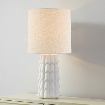 Maisie Table Lamp, Aged Brass/White