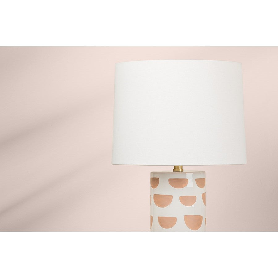 Minnie Table Lamp, Aged Brass/White