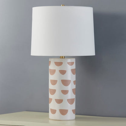 Minnie Table Lamp, Aged Brass/White