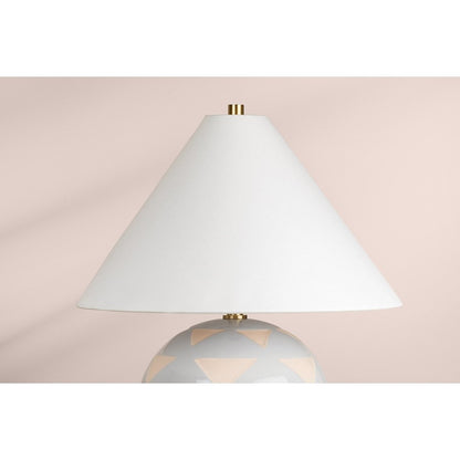 Minnie Table Lamp, Aged Brass/White