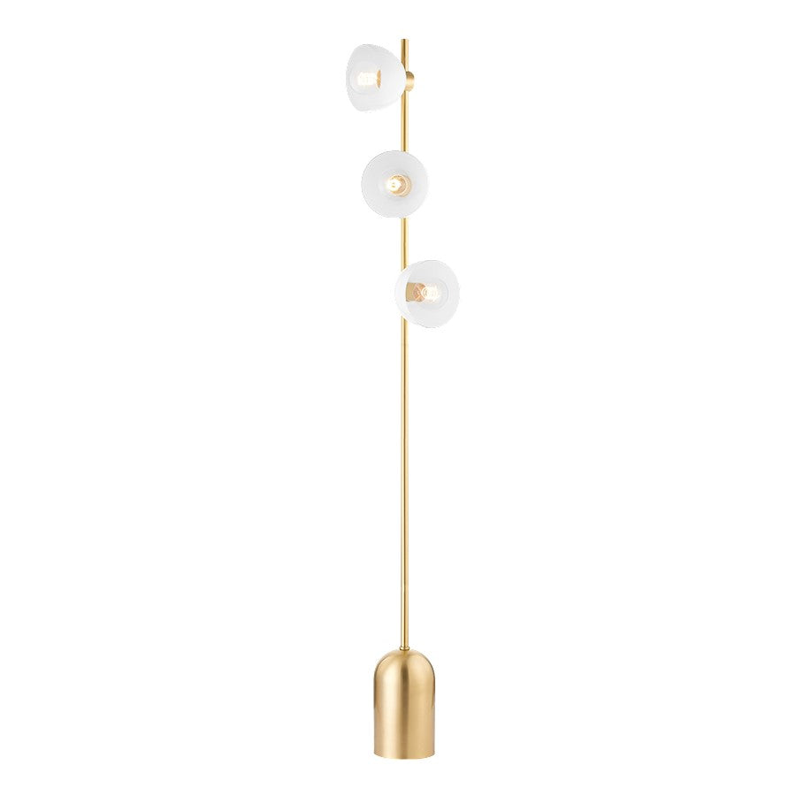 Mitzi Belle 3 Light Floor Lamp, Aged Brass