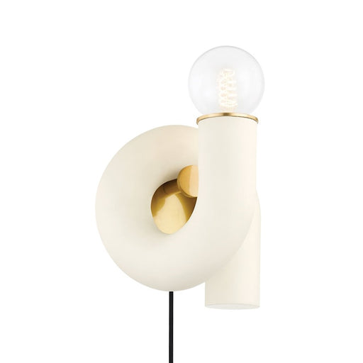 Mitzi Jolie 1 Light Plug-In Sconce, Aged Brass - HL725201-AGB-TCR