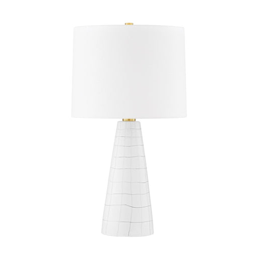Mitzi Melinda 1 Light Table Lamp, Brass/Ceramic White/White - HL735201-AGB-CSW
