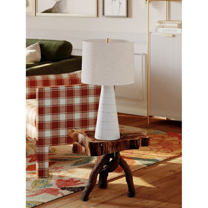 Melinda Table Lamp, Brass/Ceramic White/White