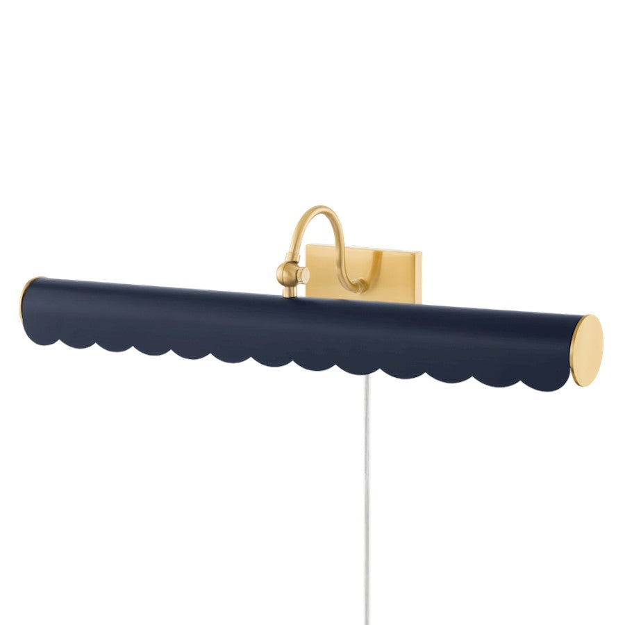 Mitzi Fifi 3 Light Picture Light, Aged Brass/Soft Navy - HL762103L-AGB-SNY