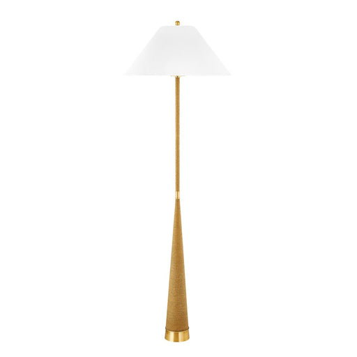 Mitzi Indie 1 Light Floor Lamp, Aged Brass/White - HL804401-AGB