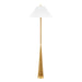 Mitzi Indie 1 Light Floor Lamp, Aged Brass/White - HL804401-AGB