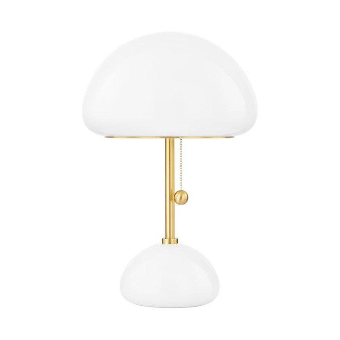 Mitzi Cortney 1 Light Table Lamp, Aged Brass/Opal Glossy/Clear - HL813201-AGB