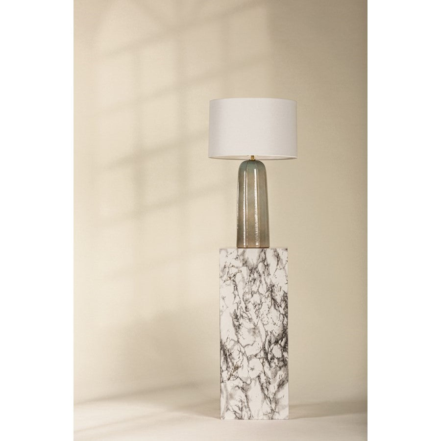 Kel Table Lamp, Brass/Ceramic Ash/White