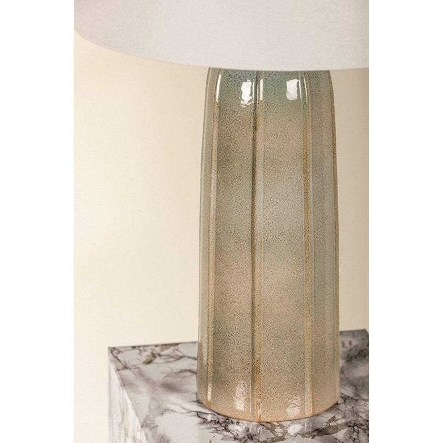 Kel Table Lamp, Brass/Ceramic Ash/White