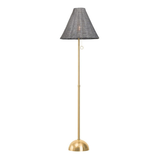 Mitzi Destiny 1 Light Floor Lamp, Aged Brass/Gray - HL825401-AGB
