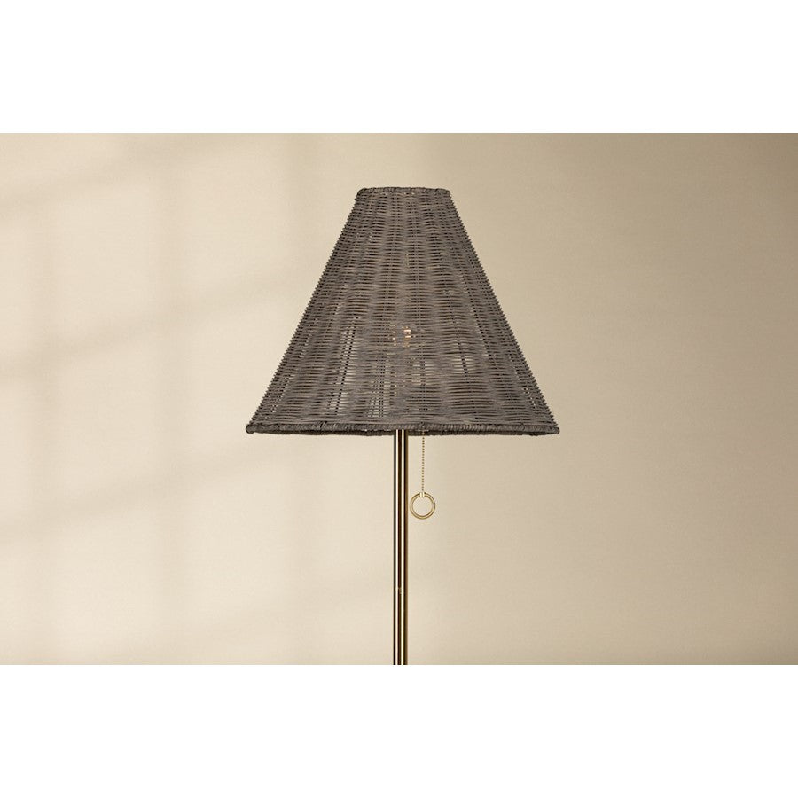 Mitzi Destiny 1 Light Floor Lamp, Aged Brass/Gray