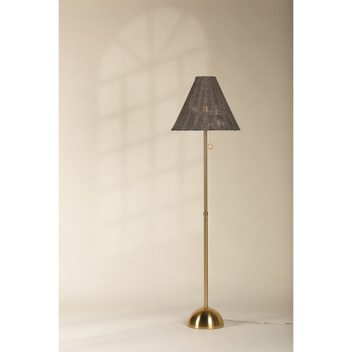 Mitzi Destiny 1 Light Floor Lamp, Aged Brass/Gray