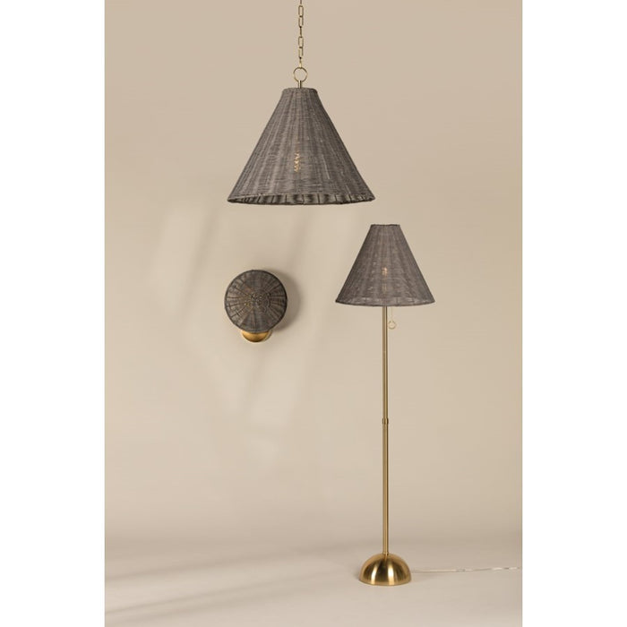 Mitzi Destiny 1 Light Floor Lamp, Aged Brass/Gray