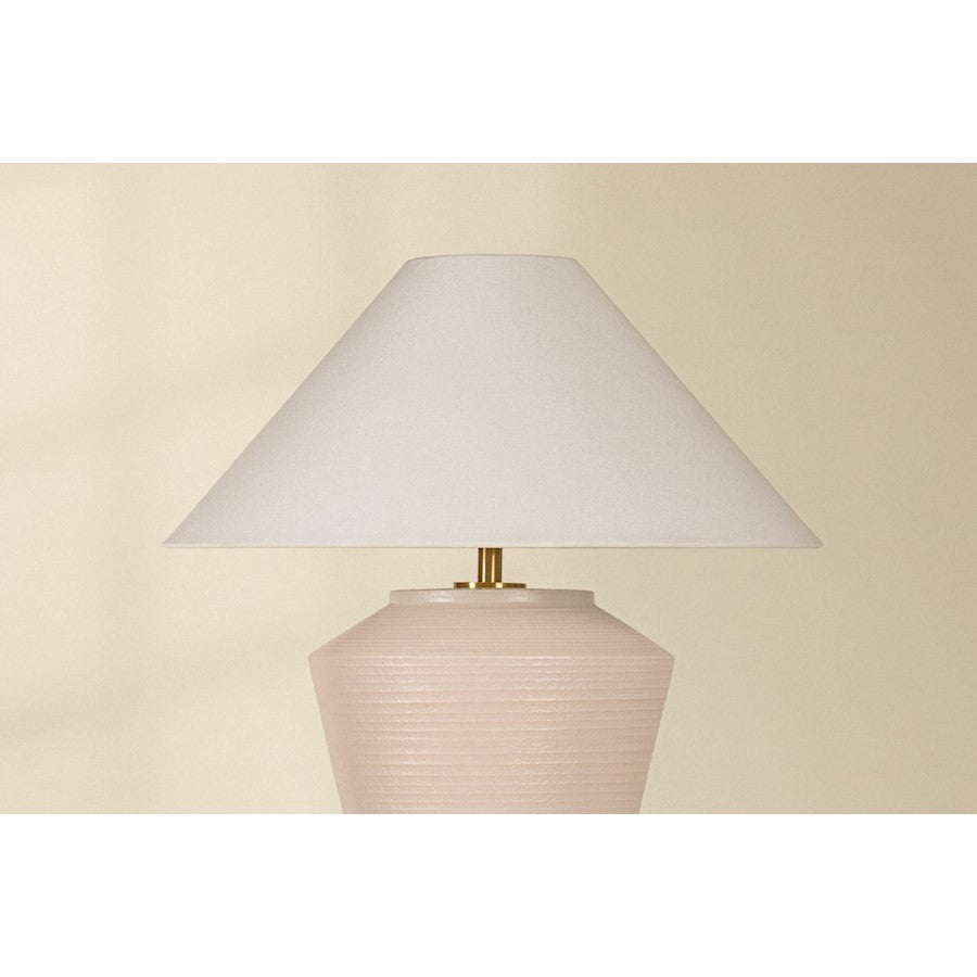 Rachie Table Lamp, Brass/Terracotta/White