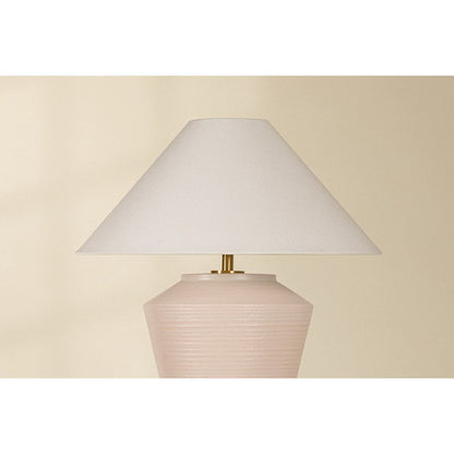 Rachie Table Lamp, Brass/Terracotta/White