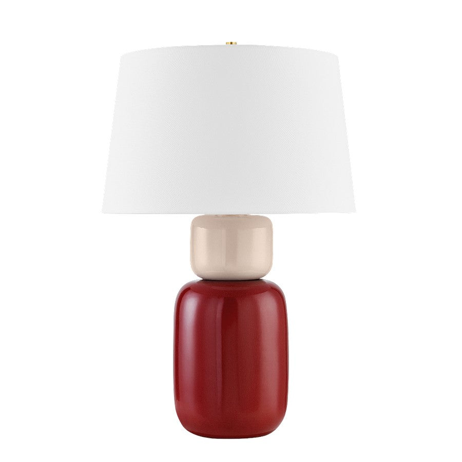 Mitzi Batya 1 Light Table Lamp, Brass/Bordeaux Blush/White - HL890201-AGB-CBB