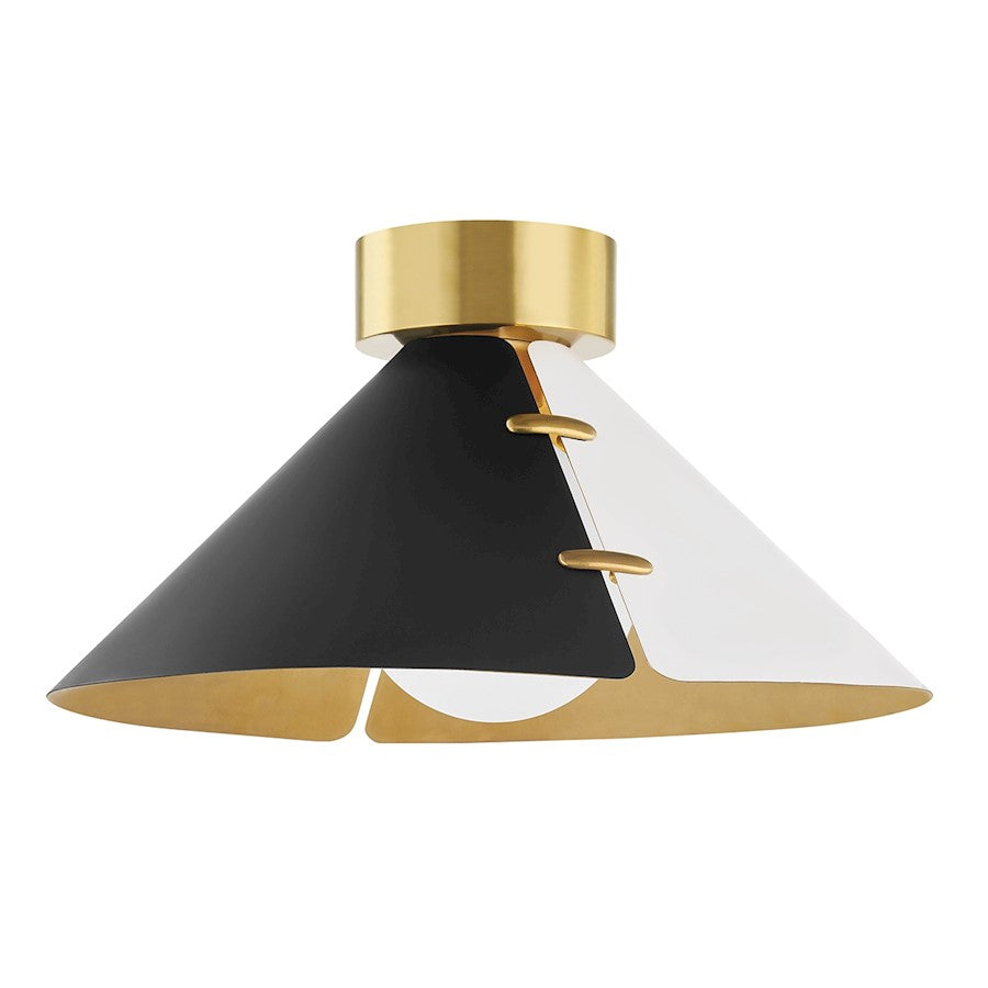 Hudson Valley Split 1 Light Large Flush Mount, Aged Brass - KBS1352501L-AGB