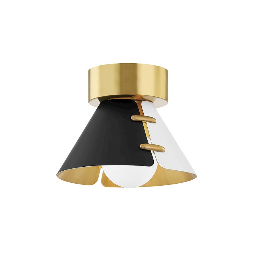 Hudson Valley Split 1 Light Small Flush Mount, Aged Brass - KBS1352501S-AGB