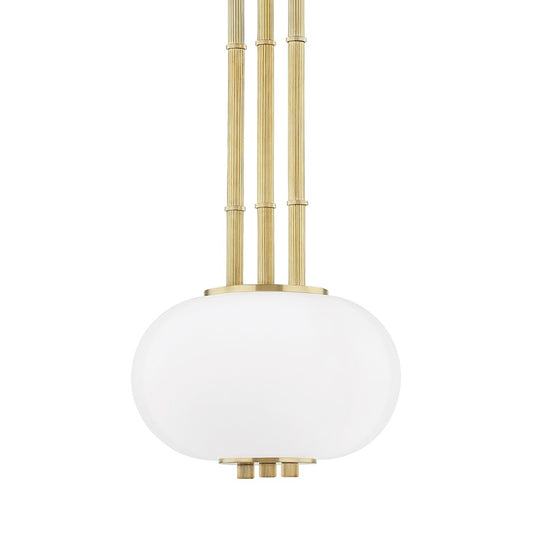 Hudson Valley Palisade 1-Light Small Pendant, Brass/Opal Matte - KBS1356701A-AGB