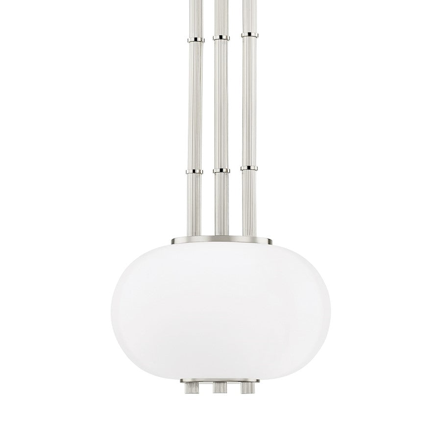 Hudson Valley Palisade 1-Light Small Pendant, Nickel/Opal Matte - KBS1356701A-BN