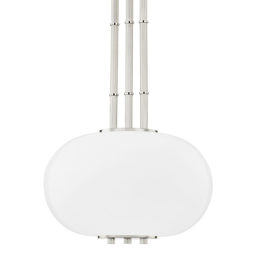 Hudson Valley Palisade 1-Light Large Pendant, Nickel/Opal Matte - KBS1356701B-BN