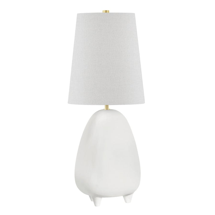 Hudson Valley Tiptoe 1 Light 22" Table Lamp, Brass/White - KBS1423201B-AGB-MW