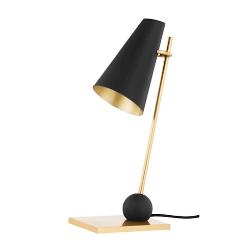 Hudson Valley Piton 1 Light Table Lamp, Brass/Black/White - KBS1745201-AGB-SBK