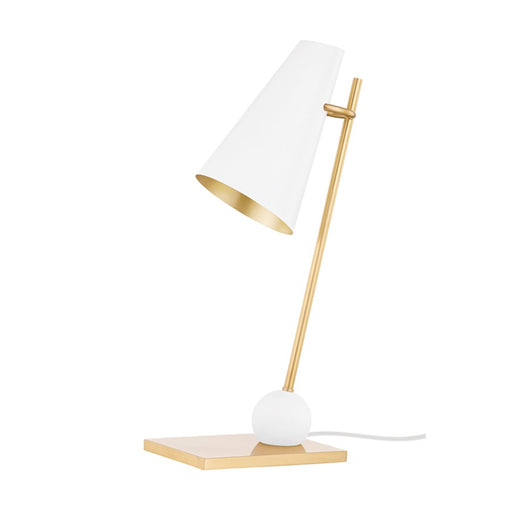Hudson Valley Piton 1 Light Table Lamp, Brass/White/Black - KBS1745201-AGB-SWH