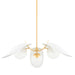 Hudson Valley Frond 3 Light Pendant, Gold/White/Etched - KBS1749803-GL-TWH