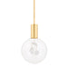 Hudson Valley Gio 1 Light Large Pendant, Aged Brass/Clear - KBS1875701L-AGB
