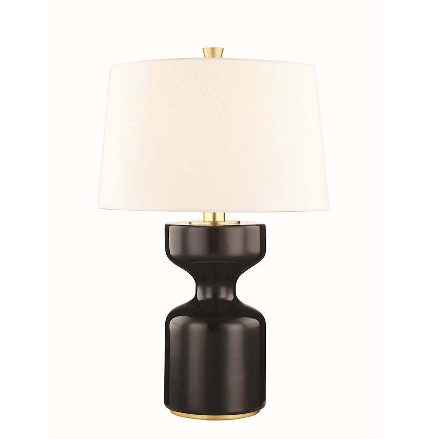 Hudson Valley Locust Grove 1 Light Table Lamp, Ebony/Off White - L1039-EB