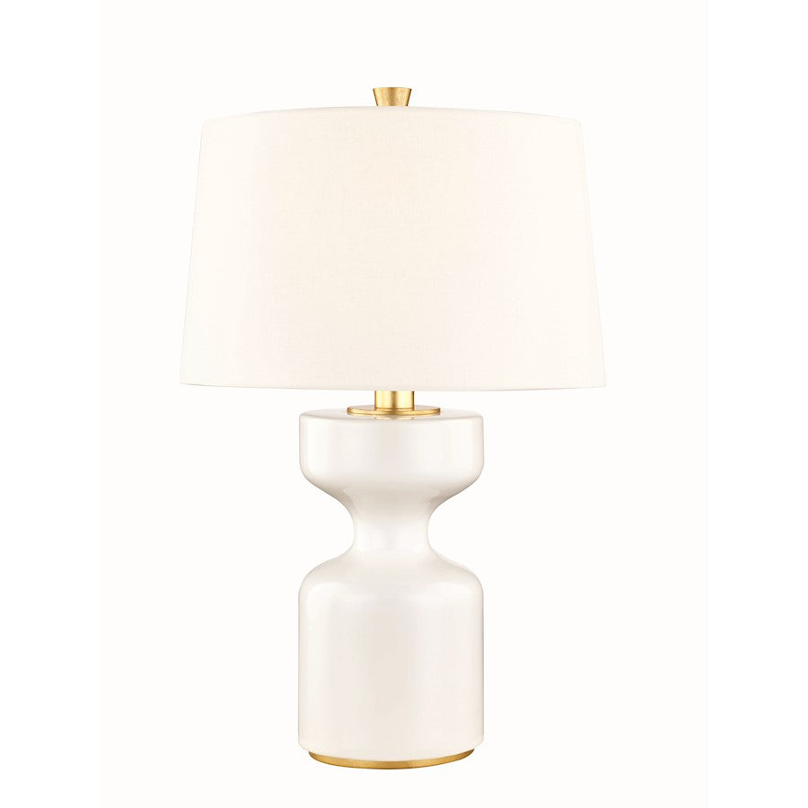 Hudson Valley Locust Grove 1 Light Table Lamp, White/Off White - L1039-WH