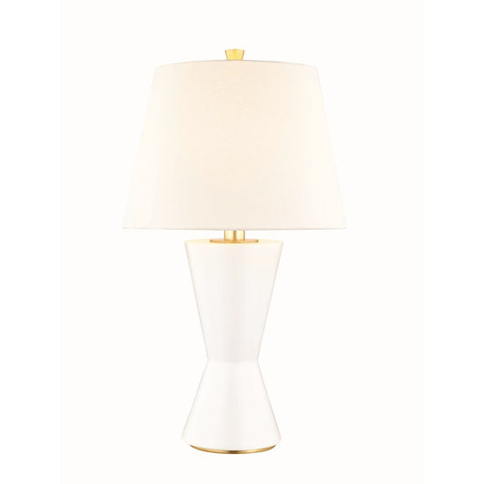 Hudson Valley Ashland 1 Light Table Lamp, Matte White/Off White - L1040-MW