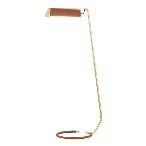 Hudson Valley Holtsville 1 Light Floor Lamp, Aged Brass/Saddle - L1297-AGB