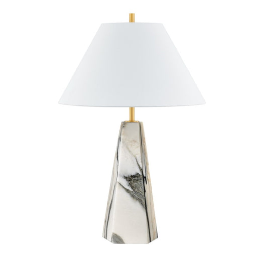 Hudson Valley Benicia 1 Light Table Lamp, Aged Brass/White - L1328-AGB