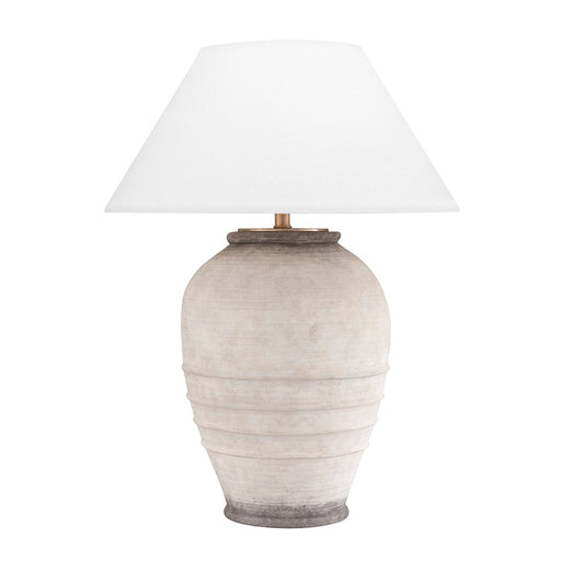 Hudson Valley Decatur 1 Light Table Lamp, Ash/White Belgian Linen - L1371-ASH